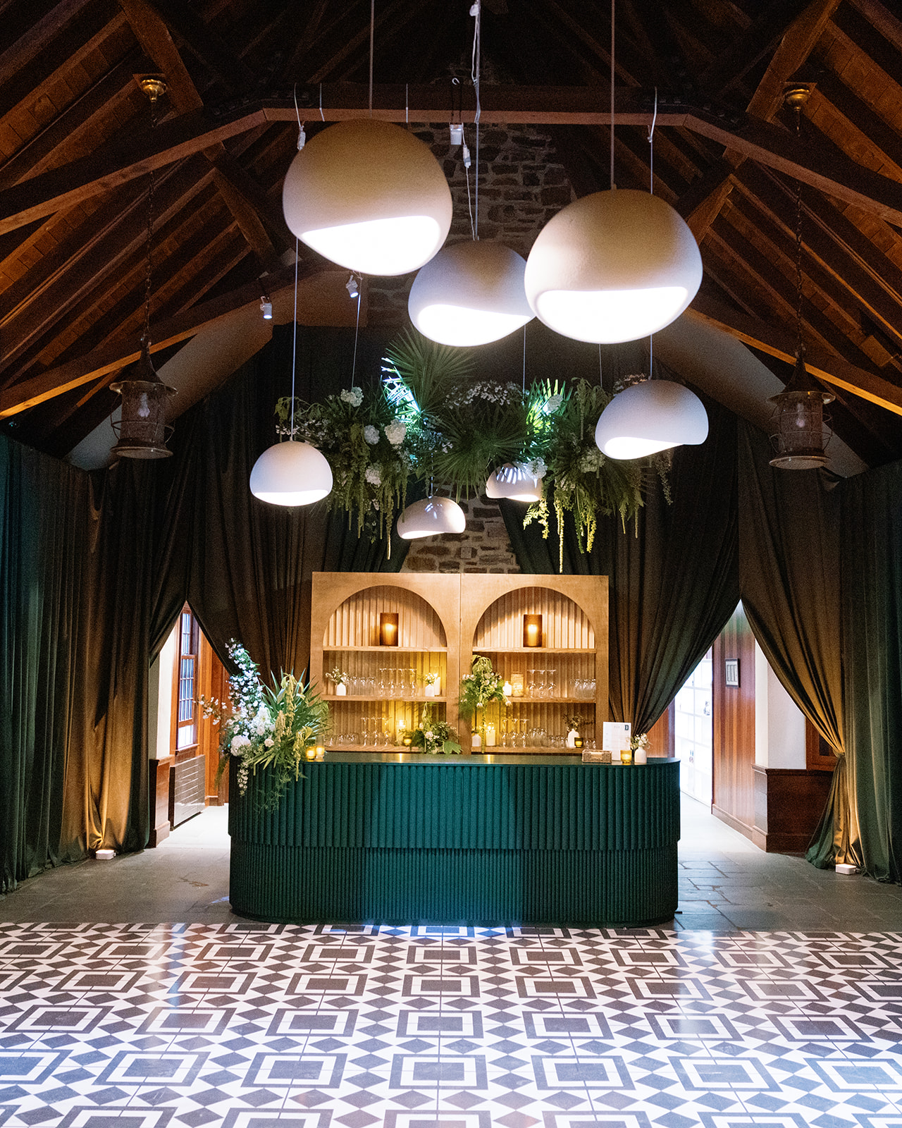 Custom bar installation for a college graduation party at Dartmouth.